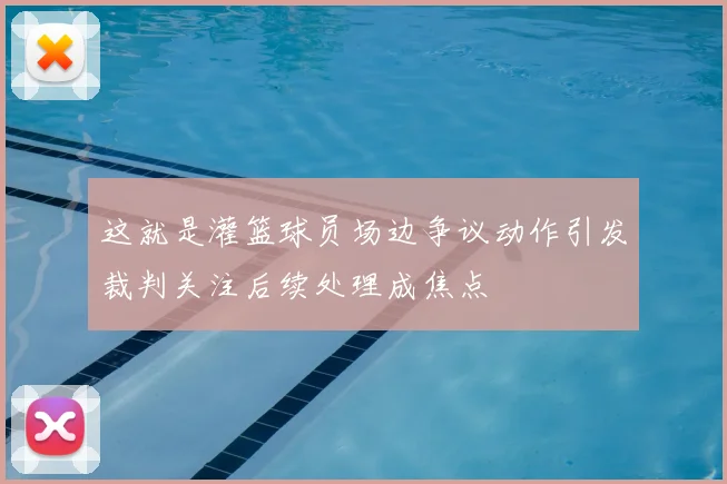 这就是灌篮球员场边争议动作引发裁判关注后续处理成焦点
